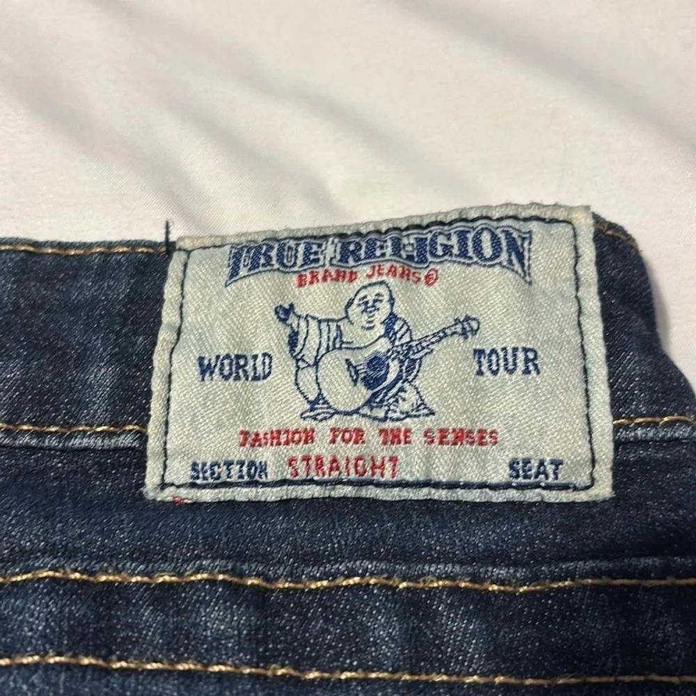True religion straight leg jeans low rise cotton blend dark blue 5 pockets sz 26 - Picture 6 of 14